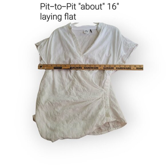 Anthropologie Akemi + Kin White Poplin Wrap Top Size 4 - Picture 5 of 8
